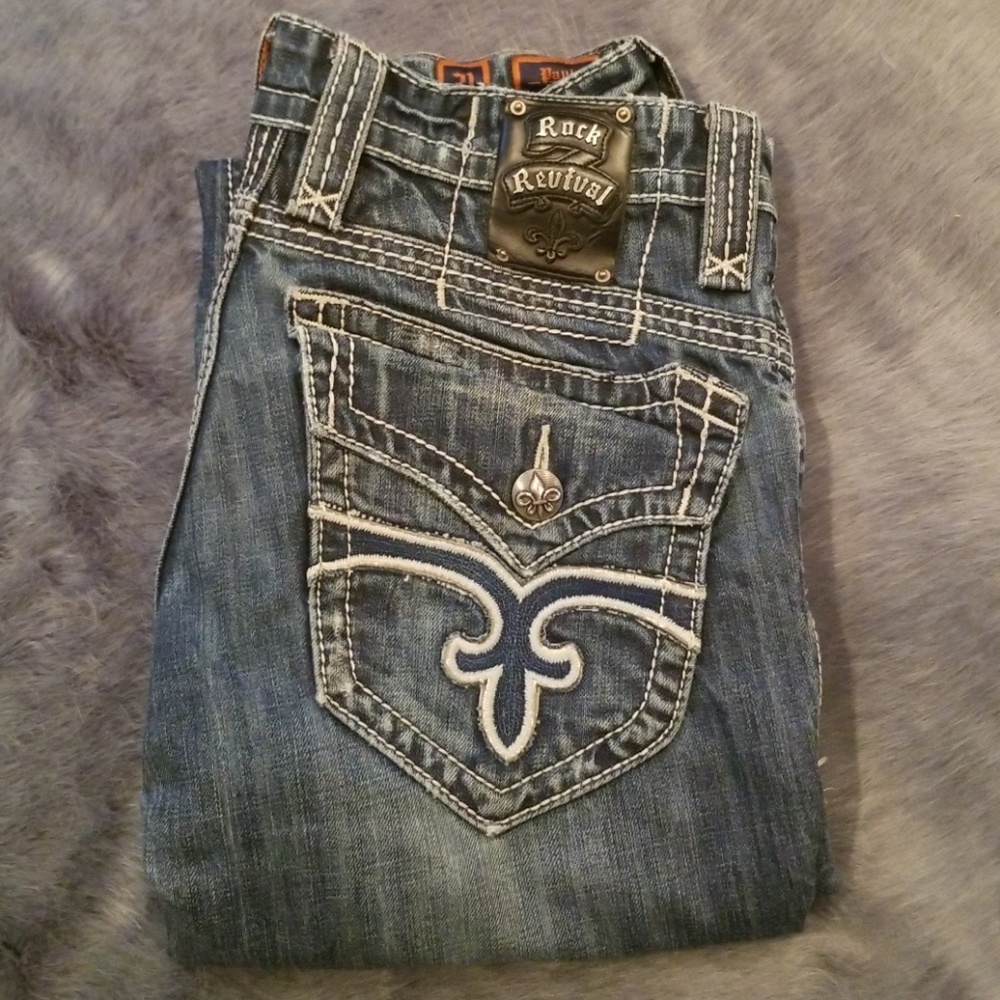 Mens jeans rock revival